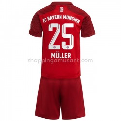 Maillot de Foot Bayern Munich Thomas Müller 25 Enfant Domicile 2021-2022 Manche Courte