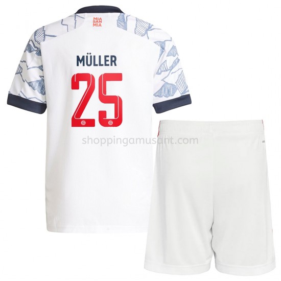 Maillot de Foot Bayern Munich Thomas Müller 25 Enfant Neutre 2021-2022 Manche Courte