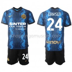 Maillot de Foot Inter Milan Christian Eriksen 24 Enfant Domicile 2021-2022 Manche Courte
