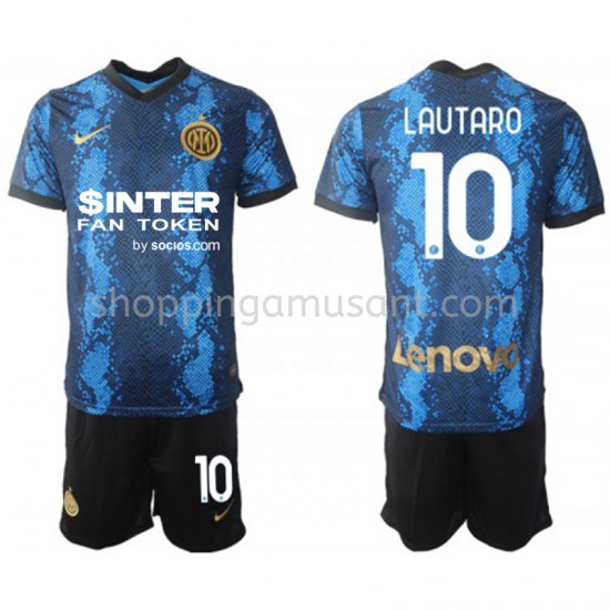 Maillot de Foot Inter Milan Lautaro Martinez 10 Enfant Domicile 2021-2022 Manche Courte