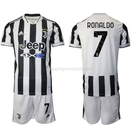 Maillot de Foot Juventus Cristiano Ronaldo 7 Enfant Domicile 2021-2022 Manche Courte