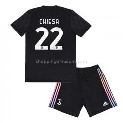 Maillot de Foot Juventus Federico Chiesa 22 Enfant Extérieur 2021-2022 Manche Courte