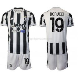 Maillot de Foot Juventus Leonardo Bonucci 19 Enfant Domicile 2021-2022 Manche Courte