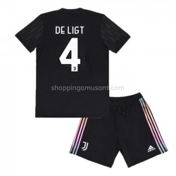 Maillot de Foot Juventus Matthijs de Ligt 4 Enfant Extérieur 2021-2022 Manche Courte