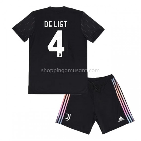 Maillot de Foot Juventus Matthijs de Ligt 4 Enfant Extérieur 2021-2022 Manche Courte