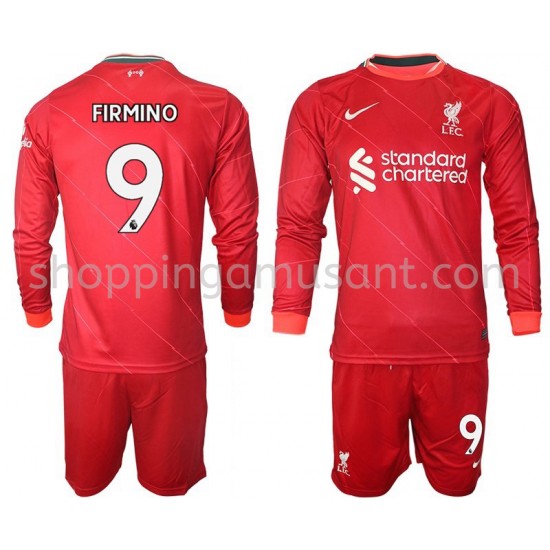 Maillot de Foot Liverpool FIRMINO 9 Enfant Domicile 2021-2022 Manche Longue