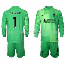 Maillot de Foot Liverpool Gardien Alisson Becker 1 Enfant Domicile 2021-2022 Manche Longue