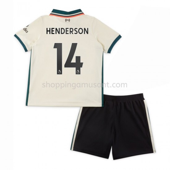 Maillot de Foot Liverpool Henderson 14 Enfant Extérieur 2021-2022 Manche Courte