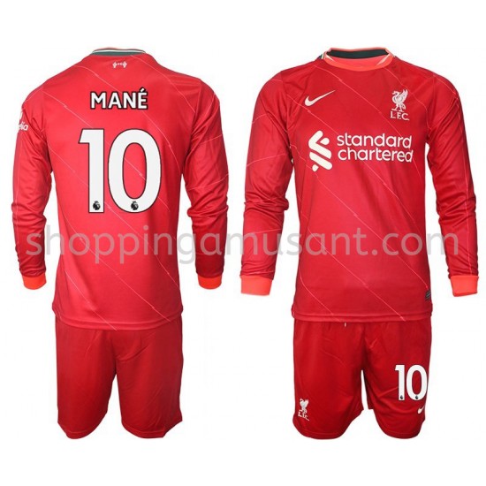 Maillot de Foot Liverpool Mane 10 Enfant Domicile 2021-2022 Manche Longue