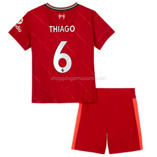 Maillot de Foot Liverpool Thiago Alcantara 6 Enfant Domicile 2021-2022 Manche Courte