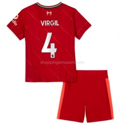 Maillot de Foot Liverpool Virgil van Dijk 4 Enfant Domicile 2021-2022 Manche Courte