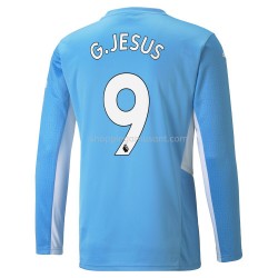 Maillot de Foot Manchester City Gabriel Jesus 9 Domicile 2021-2022 Manche Longue