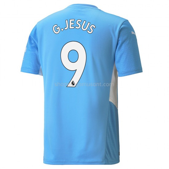 Maillot de Foot Manchester City Gabriel Jesus 9 Domicile 2021-2022 Manche Courte