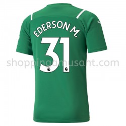 Maillot de Foot Manchester City Gardien Ederson 31 Extérieur 2021-2022 Manche Courte