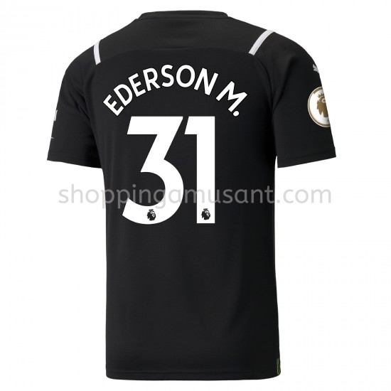 Maillot de Foot Manchester City Gardien Ederson 31 Domicile 2021-2022 Manche Courte