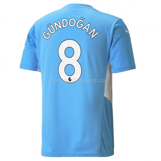 Maillot de Foot Manchester City Ilkay Gündogan 8 Domicile 2021-2022 Manche Courte