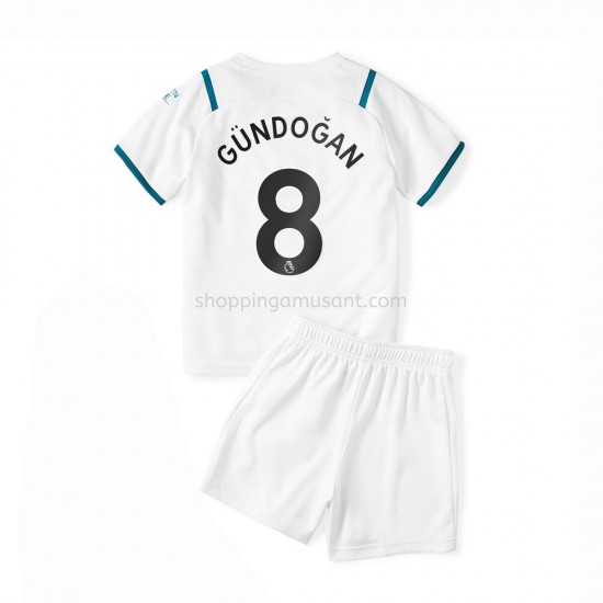 Maillot de Foot Manchester City Ilkay Gündogan 8 Enfant Extérieur 2021-2022 Manche Courte