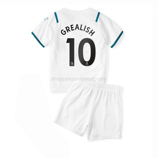 Maillot de Foot Manchester City Jack Grealish 10 Enfant Extérieur 2021-2022 Manche Courte
