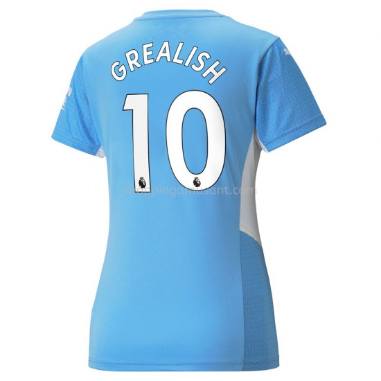 Maillot de Foot Manchester City Jack Grealish 10 Damen Domicile 2021-2022 Manche Courte