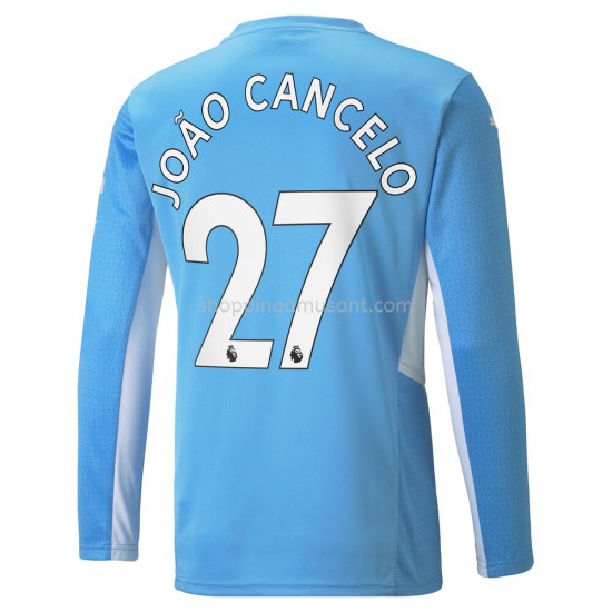 Maillot de Foot Manchester City Joao Cancelo 27 Domicile 2021-2022 Manche Longue
