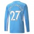 Maillot de Foot Manchester City Joao Cancelo 27 Domicile 2021-2022 Manche Longue