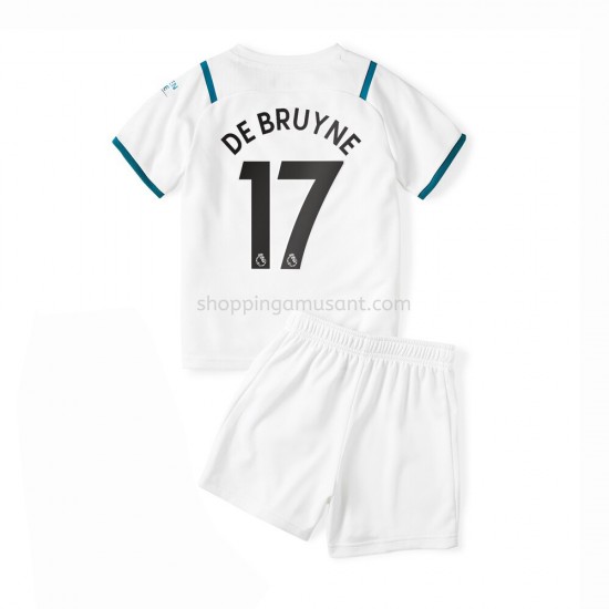 Maillot de Foot Manchester City Kevin De Bruyne 17 Enfant Extérieur 2021-2022 Manche Courte