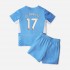 Maillot de Foot Manchester City Kevin De Bruyne 17 Enfant Domicile 2021-2022 Manche Courte