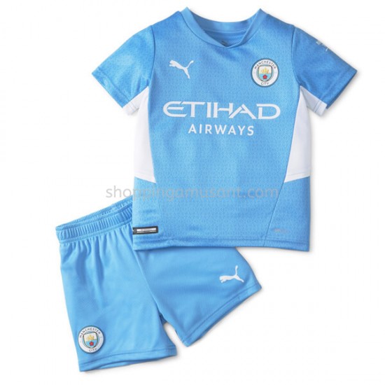 Maillot de Foot Manchester City Enfant Domicile 2021-2022 Manche Courte