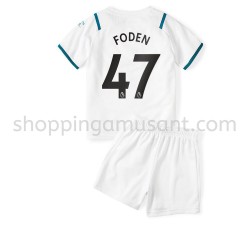 Maillot de Foot Manchester City Phil Foden 47 Enfant Extérieur 2021-2022 Manche Courte