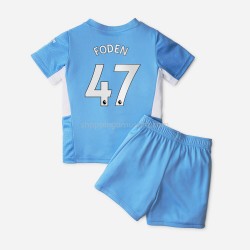 Maillot de Foot Manchester City Phil Foden 47 Enfant Domicile 2021-2022 Manche Courte