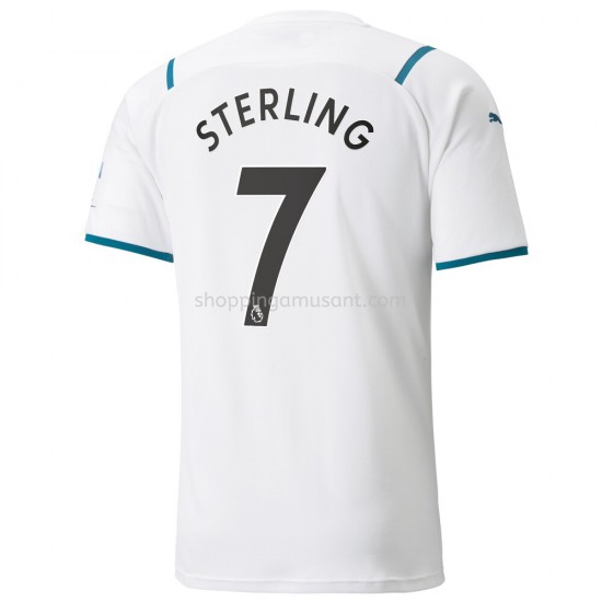 Maillot de Foot Manchester City Raheem Sterling 7 Extérieur 2021-2022 Manche Courte