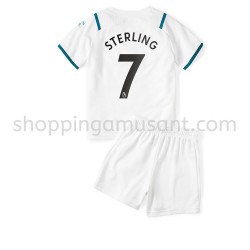 Maillot de Foot Manchester City Raheem Sterling 7 Enfant Extérieur 2021-2022 Manche Courte