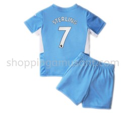 Maillot de Foot Manchester City Raheem Sterling 7 Enfant Domicile 2021-2022 Manche Courte