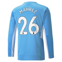 Maillot de Foot Manchester City Riyad Mahrez 26 Domicile 2021-2022 Manche Longue