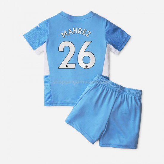 Maillot de Foot Manchester City Riyad Mahrez 26 Enfant Domicile 2021-2022 Manche Courte
