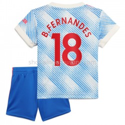 Maillot de Foot Manchester United Bruno Fernandes 18 Enfant Extérieur 2021-2022 Manche Courte