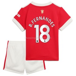 Maillot de Foot Manchester United Bruno Fernandes 18 Enfant Domicile 2021-2022 Manche Courte