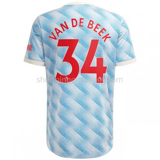 Maillot de Foot Manchester United Donny Van De Beek 34 Extérieur 2021-2022 Manche Courte
