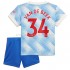 Maillot de Foot Manchester United Donny Van De Beek 34 Enfant Extérieur 2021-2022 Manche Courte