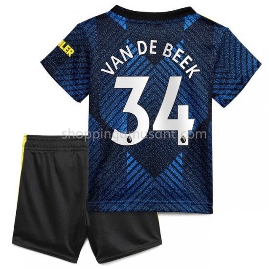 Maillot de Foot Manchester United Donny van de Beek 34 Enfant Neutre 2021-2022 Manche Courte