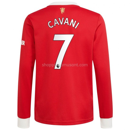 Maillot de Foot Manchester United Edinson Cavani 7 Domicile 2021-2022 Lang Manche Courte