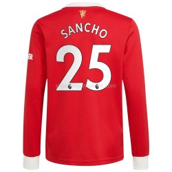 Maillot de Foot Manchester United Jadon Sancho 25 Domicile 2021-2022 Manche Longue