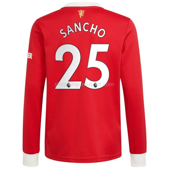 Maillot de Foot Manchester United Jadon Sancho 25 Domicile 2021-2022 Manche Longue