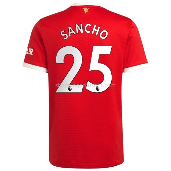 Maillot de Foot Manchester United Jadon Sancho 25 Domicile 2021-2022 Manche Courte