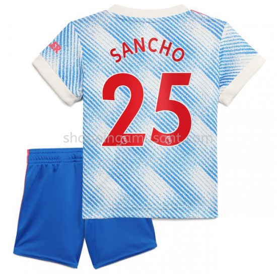 Maillot de Foot Manchester United Jadon Sancho 25 Enfant Extérieur 2021-2022 Manche Courte