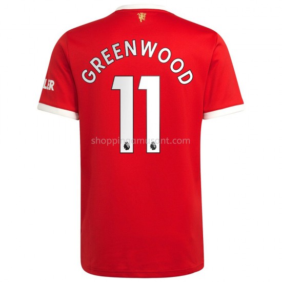 Maillot de Foot Manchester United Mason Greenwood 11 Domicile 2021-2022 Manche Courte