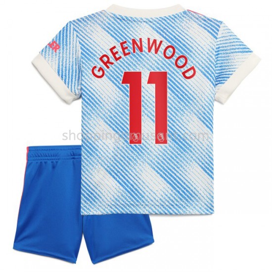 Maillot de Foot Manchester United Mason Greenwood 11 Enfant Extérieur 2021-2022 Manche Courte