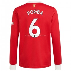 Maillot de Foot Manchester United Paul Pogba 6 Domicile 2021-2022 Manche Longue