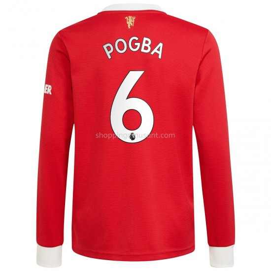Maillot de Foot Manchester United Paul Pogba 6 Domicile 2021-2022 Manche Longue