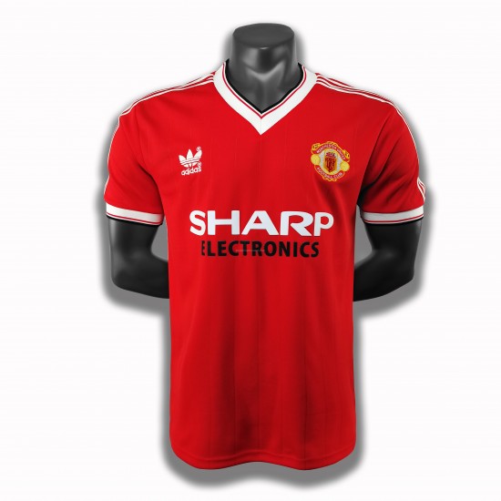 Maillot de Foot Manchester United Retro Domicile 1983 Manche Courte